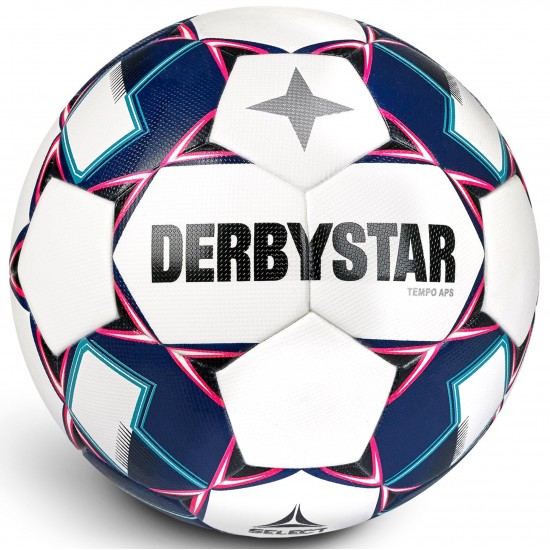 Training Bal Derbystar Tempo TT Wit/Blauw - Maat 5