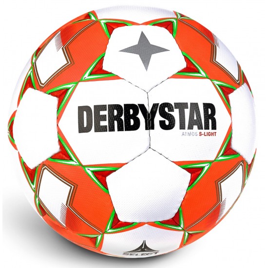 Training Bal Derbystar Atmos Super Light AG Wit/Oranje/Rood (kunstgras) - Maat 3